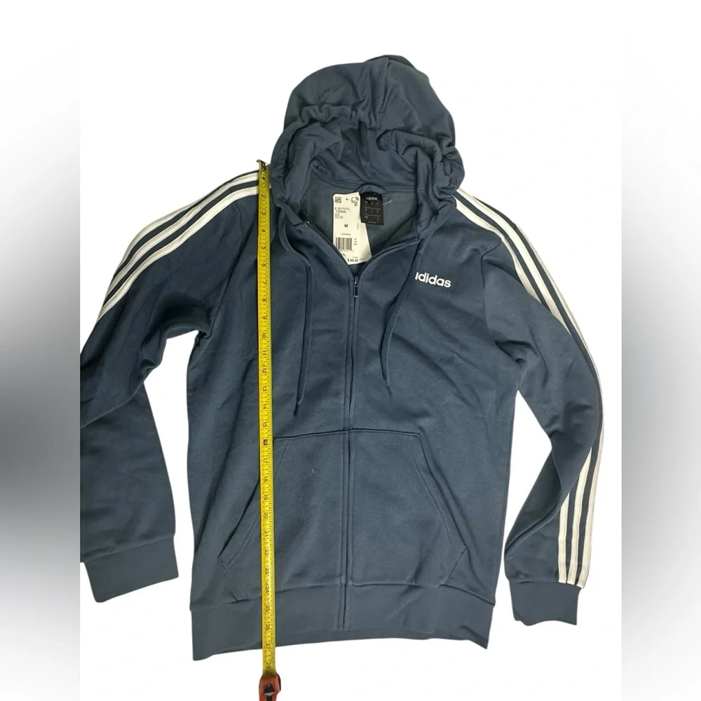 NWT Men’s Adidas Essentials 3 Stripe Zip Up Hoodie m